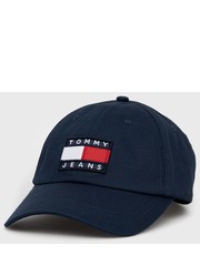 Czapka czapka bawełniana kolor granatowy z aplikacją - Answear.com Tommy Jeans