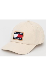 Czapka czapka kolor beżowy z aplikacją - Answear.com Tommy Jeans