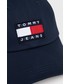 Czapka Tommy Jeans czapka bawełniana kolor granatowy z aplikacją