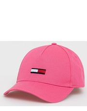 Czapka czapka bawełniana kolor różowy z aplikacją - Answear.com Tommy Jeans