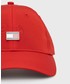 Czapka Tommy Jeans czapka kolor czerwony z aplikacją
