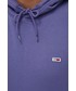 Bluza męska Tommy Jeans Bluza męska kolor fioletowy z kapturem gładka