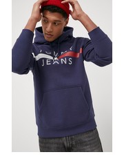 Bluza męska Bluza męska kolor granatowy z kapturem melanżowa - Answear.com Tommy Jeans