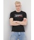 T-shirt - koszulka męska Tommy Jeans T-shirt bawełniany kolor czarny z nadrukiem