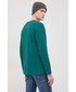 T-shirt - koszulka męska Tommy Jeans Longsleeve bawełniany kolor zielony gładki