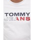 T-shirt - koszulka męska Tommy Jeans T-shirt bawełniany kolor biały z nadrukiem