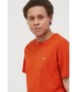 T-shirt - koszulka męska Tommy Jeans T-shirt bawełniany kolor pomarańczowy gładki