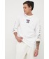 T-shirt - koszulka męska Tommy Jeans Longsleeve bawełniany kolor biały z nadrukiem