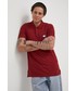 T-shirt - koszulka męska Tommy Jeans Polo bawełniane kolor bordowy gładki