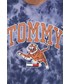 T-shirt - koszulka męska Tommy Jeans T-shirt bawełniany kolor granatowy z nadrukiem