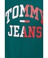 T-shirt - koszulka męska Tommy Jeans T-shirt bawełniany kolor zielony z nadrukiem