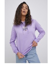 Bluza bluza damska kolor fioletowy z kapturem z nadrukiem - Answear.com Tommy Jeans