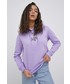 Bluza Tommy Jeans bluza damska kolor fioletowy z kapturem z nadrukiem
