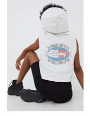 Bluza kamizelka damska kolor szary z kapturem melanżowa - Answear.com Tommy Jeans