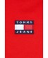 Bluza Tommy Jeans bluza bawełniana damska kolor czerwony z kapturem gładka