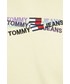 Bluza Tommy Jeans bluza damska kolor żółty z kapturem z aplikacją
