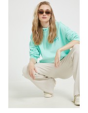 Bluza bluza damska kolor turkusowy z kapturem z aplikacją - Answear.com Tommy Jeans