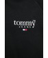 Bluza Tommy Jeans bluza damska kolor czarny z kapturem gładka
