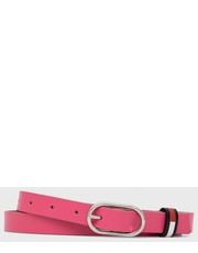 Pasek pasek skórzany OVAL 2.0 BELT damski kolor różowy - Answear.com Tommy Jeans