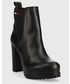 Sztyblety Tommy Jeans sztyblety skórzane Essentials High Heel Boot damskie kolor czarny na słupku