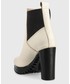 Sztyblety Tommy Jeans sztyblety skórzane Essentials High Heel Boot damskie kolor beżowy na słupku