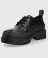 Półbuty Tommy Jeans półbuty skórzane Foxing Leather Shoe damskie kolor czarny na platformie