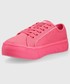 Trampki damskie Tommy Jeans tenisówki Flatform damskie kolor różowy