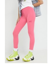Legginsy legginsy damskie kolor różowy z aplikacją - Answear.com Tommy Jeans