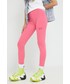 Legginsy Tommy Jeans legginsy damskie kolor różowy z aplikacją