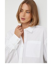 Koszula koszula bawełniana damska kolor biały relaxed z kołnierzykiem klasycznym - Answear.com Twinset