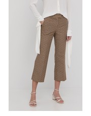 Spodnie spodnie damskie kolor brązowy proste medium waist - Answear.com Twinset