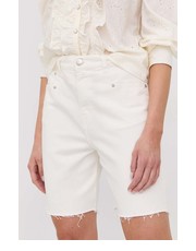 Spodnie szorty jeansowe damskie kolor biały gładkie high waist - Answear.com Twinset