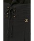 Spodnie Twinset spodnie bawełniane damskie kolor czarny fason chinos high waist