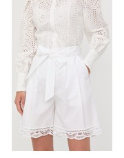 Spodnie szorty damskie kolor biały gładkie high waist - Answear.com Twinset