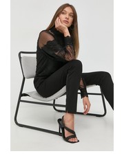 Spodnie spodnie damskie kolor czarny dopasowane high waist - Answear.com Twinset