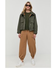 Spodnie spodnie damskie kolor beżowy high waist - Answear.com Twinset