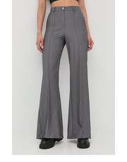 Spodnie spodnie damskie kolor szary proste high waist - Answear.com Twinset