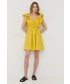 Sukienka Twinset sukienka kolor żółty mini rozkloszowana
