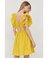 Sukienka Twinset sukienka kolor żółty mini rozkloszowana