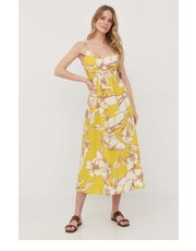 Sukienka sukienka bawełniana kolor żółty midi rozkloszowana - Answear.com Twinset