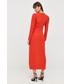 Sukienka Twinset sukienka kolor czerwony maxi prosta