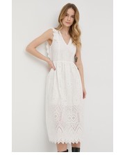 Sukienka sukienka bawełniana kolor biały midi rozkloszowana - Answear.com Twinset