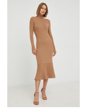 Sukienka sukienka kolor beżowy maxi dopasowana - Answear.com Twinset