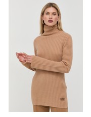 Sweter sweter wełniany damski kolor beżowy lekki z golfem - Answear.com Twinset