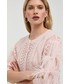 Sweter Twinset kardigan z domieszką wełny damski kolor różowy lekki
