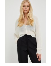 Sweter kardigan wełniany damski kolor beżowy lekki - Answear.com Twinset