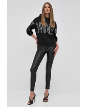 Bluza bluza damska kolor czarny z kapturem z nadrukiem - Answear.com Twinset