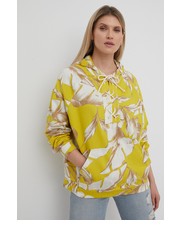 Bluza bluza bawełniana damska kolor żółty z kapturem wzorzysta - Answear.com Twinset