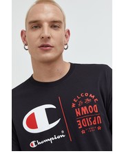 T-shirt - koszulka męska t-shirt bawełniany xStranger Things kolor czarny z nadrukiem - Answear.com Champion