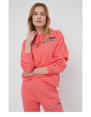 Bluza bluza  X SMILEY damska kolor różowy z kapturem z aplikacją - Answear.com Champion